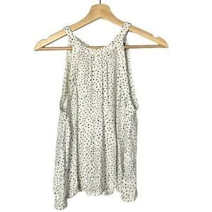 Volcom White Black Triangle Printed High Neck Tank Top S